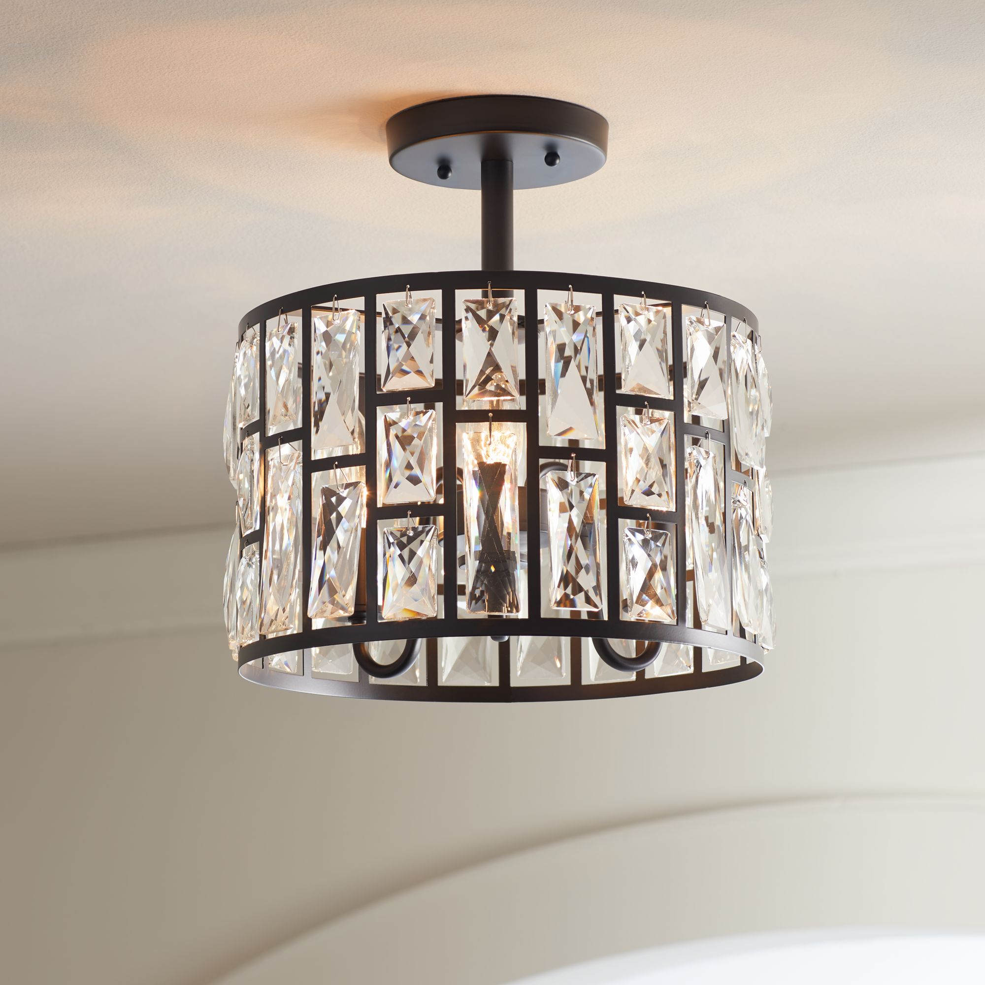 black crystal ceiling light