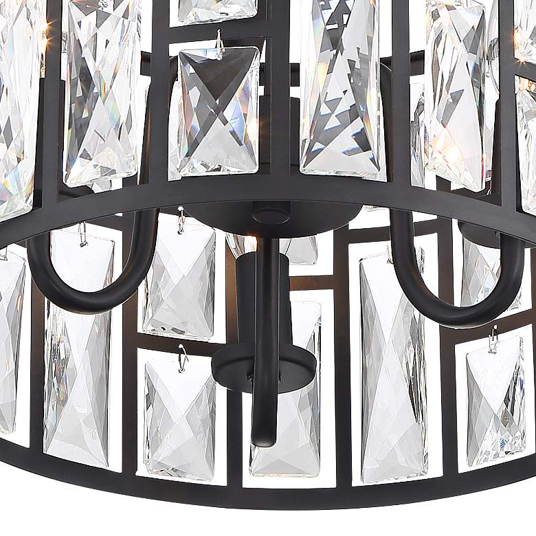 Image 3 Sofie 11 3/4 inch Wide Black and Crystal Ceiling Light more views