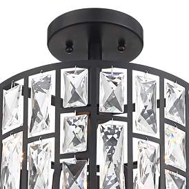 Image4 of Sofie 11 3/4" Wide Black and Crystal Ceiling Light more views