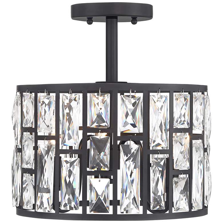 Image 5 Sofie 11 3/4 inch Wide Black and Crystal Ceiling Light more views