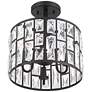 Sofie 11 3/4" Wide Black and Crystal Ceiling Light