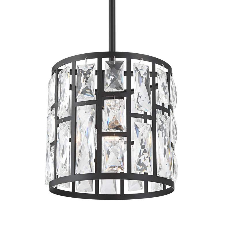 Sofie 8 1/2&quot; Wide Black and Crystal Mini Pendant Light more views
