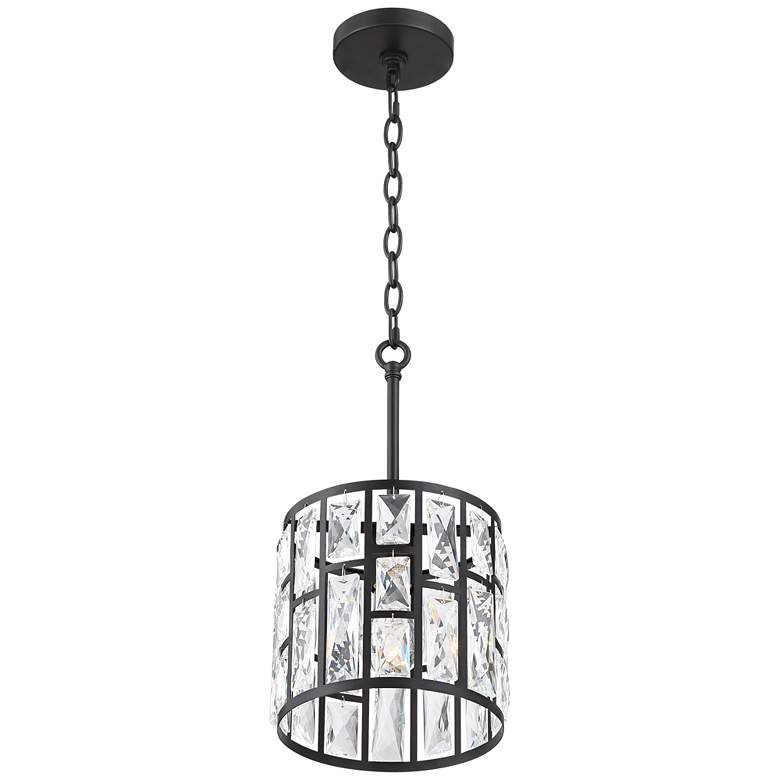Sofie 8 1/2&quot; Wide Black and Crystal Mini Pendant Light more views