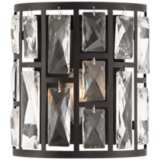 Sofie 8&quot; High Black Crystal Wall Sconce