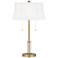 Sofie Crystal and Brass Pull Chain Table Lamp