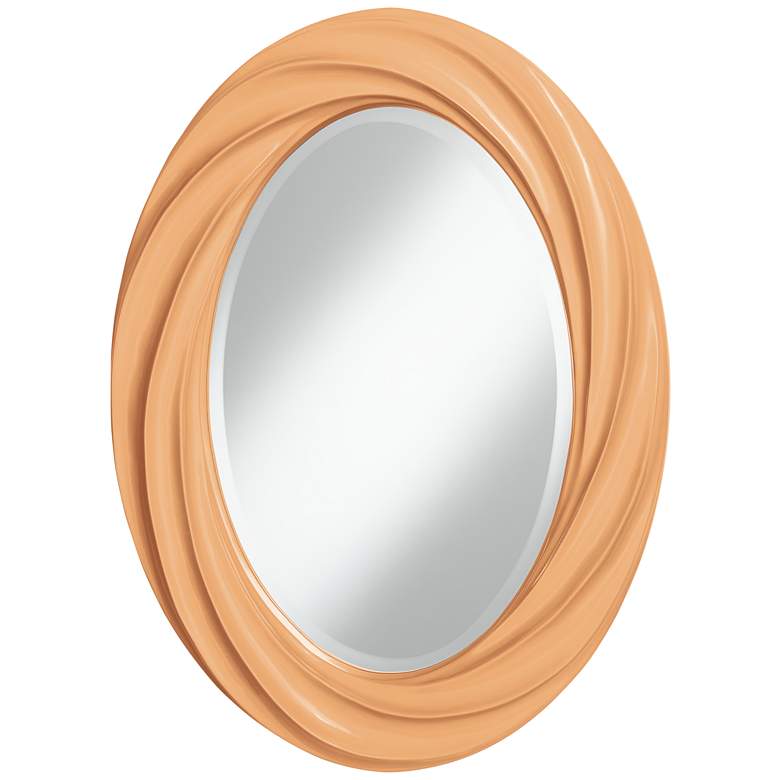 Image 1 Soft Apricot 30 inch High Oval Twist Wall Mirror