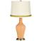 Soft Apricot Anya Table Lamp with Open Weave Trim