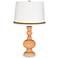 Soft Apricot Apothecary Table Lamp with Braid Trim