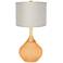 Soft Apricot Cream Pleated Drum Shade Wexler Table Lamp