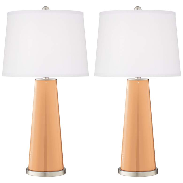 Image 1 Soft Apricot Leo Table Lamp Set of 2