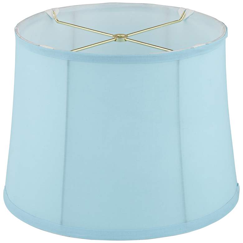 Soft Blue Drum Lamp Shades 11.5x13.5x10 (Spider) Set of 2 more views
