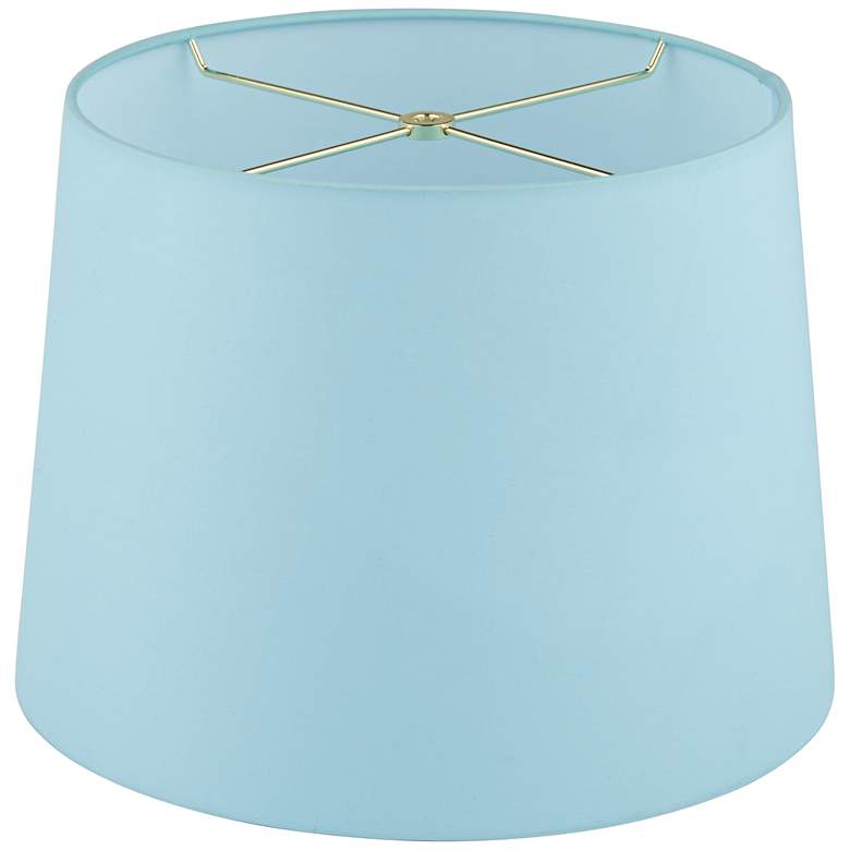 Image 5 Soft Blue Drum Lamp Shades 11x13x9.5 (Spider) Set of 2 more views