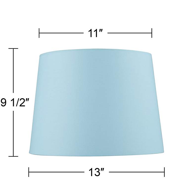 Image 7 Soft Blue Drum Lamp Shades 11x13x9.5 (Spider) Set of 2 more views