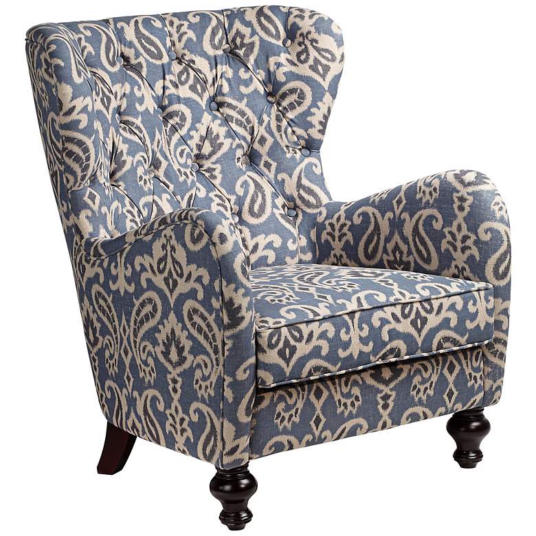 Image 1 Soft Blue Ikat Pattern Armchair