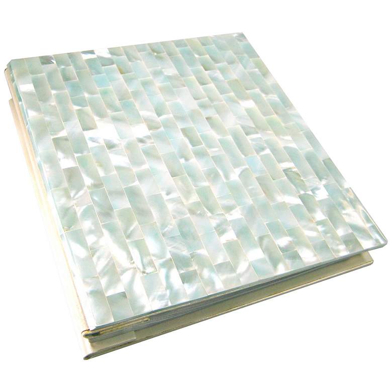 Image 1 Soft Blue Mother of Pearl 25 Page Photo Album Book