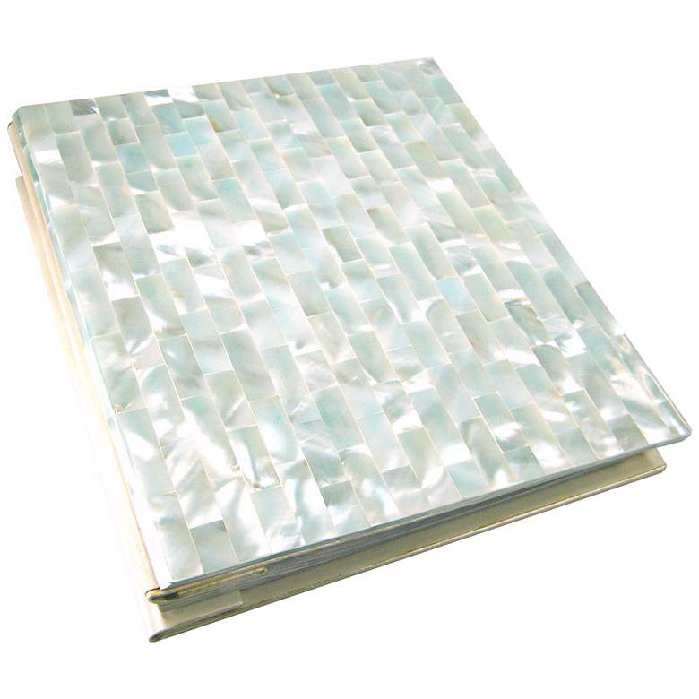 Image 1 Soft Blue Mother of Pearl 4x6 Photo Album