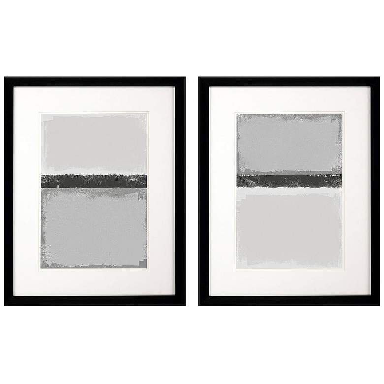 Image 1 Soft Charcoals 20"W x 26"H Framed Art Set of 2