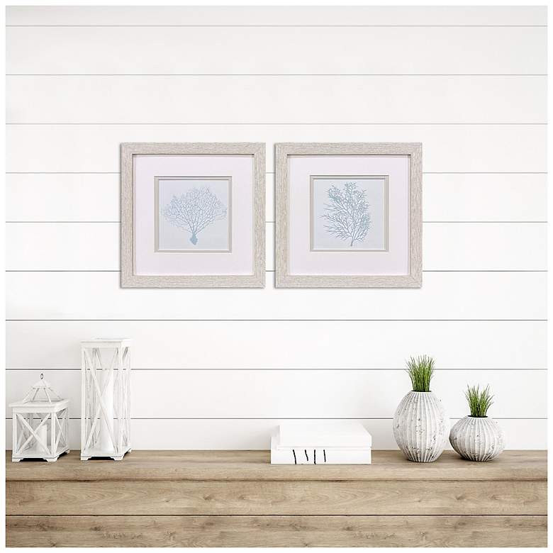 Image 4 Soft Coral 11"W x 11"H Coastal Framed Art Set of 2 more views