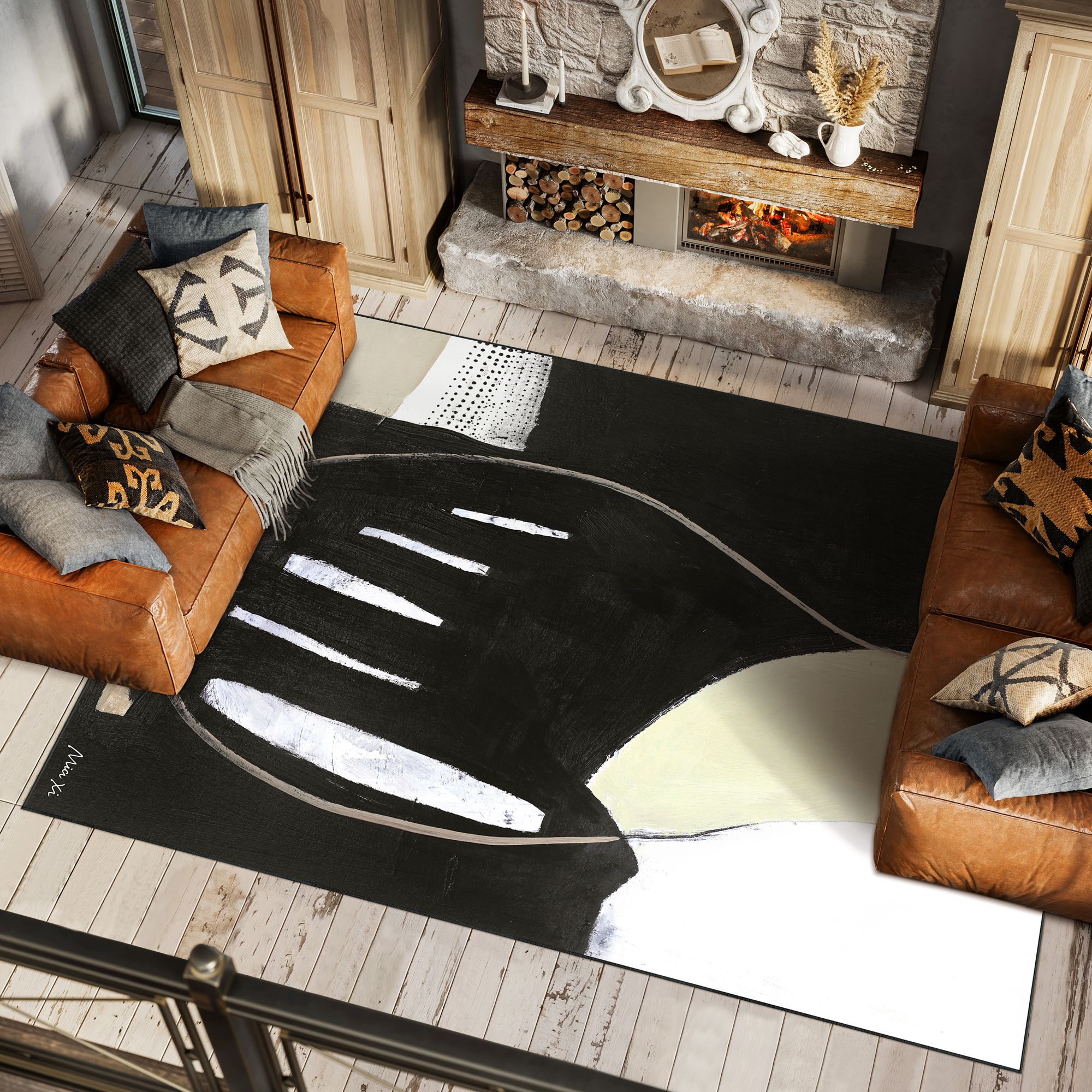 Image 2 Soft Fabrics Washable Vase Art Area Rug size 8'x10' more views