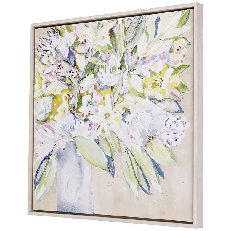 Image 3 Soft Floral Burst I 34 inch Square Framed Canvas Wall Art more views