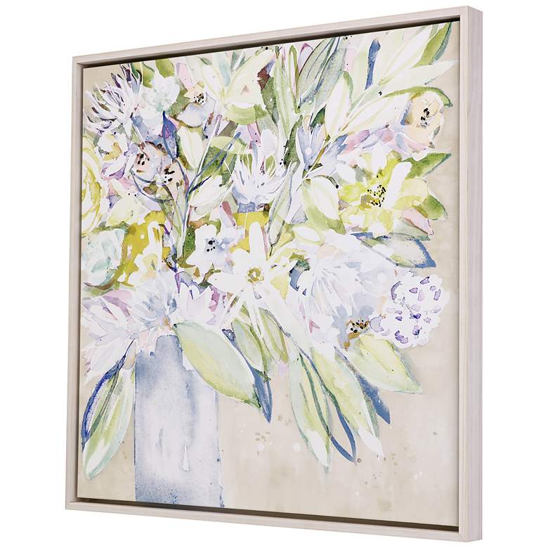 Image 3 Soft Floral Burst I 34" Square Framed Canvas Wall Art more views