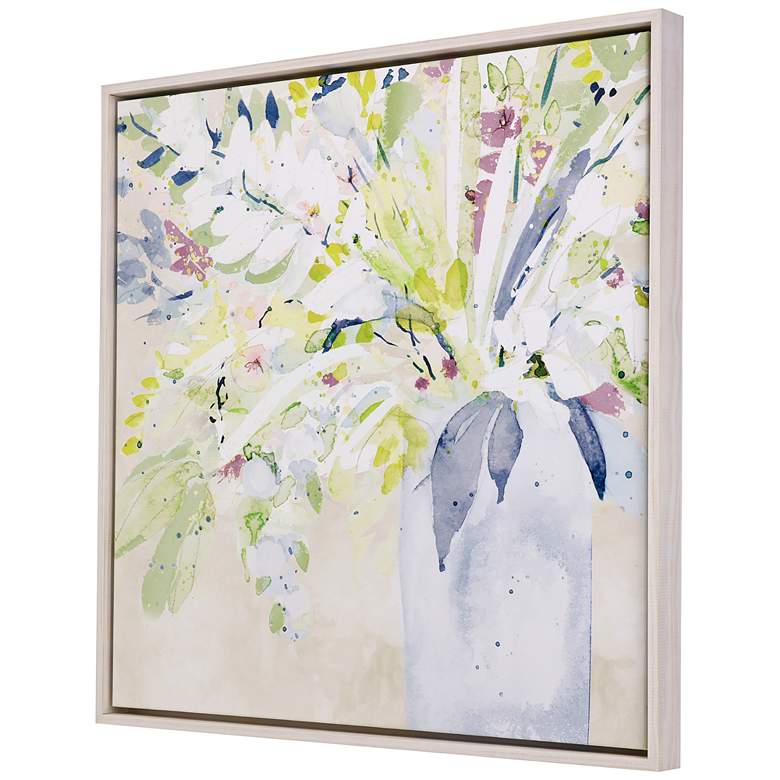 Image 3 Soft Floral Burst II 34" Square Framed Canvas Wall Art more views