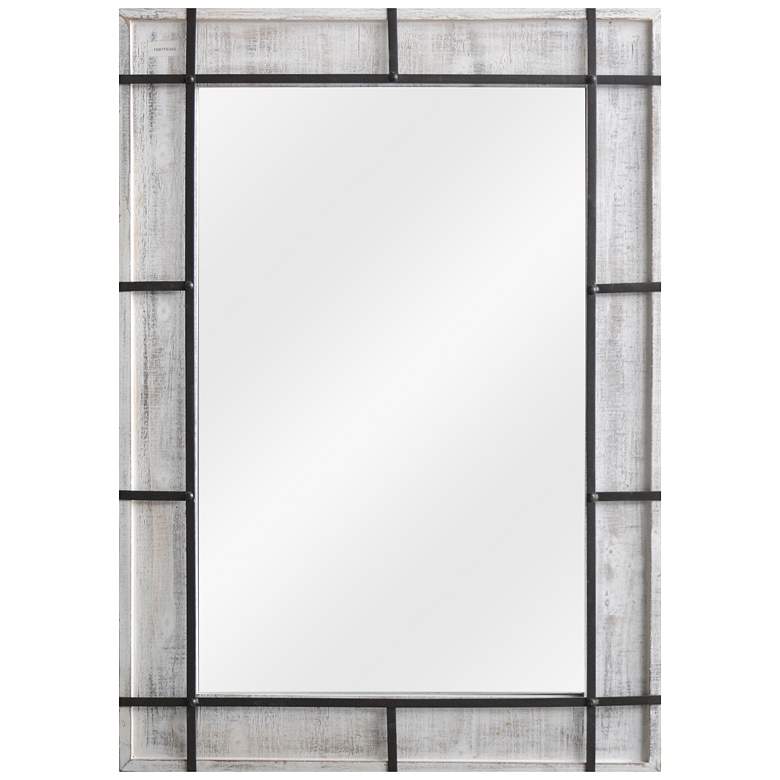 Image 1 Soft Reflection Wood 35 inch x 48 inch Rectangular Wall Mirror