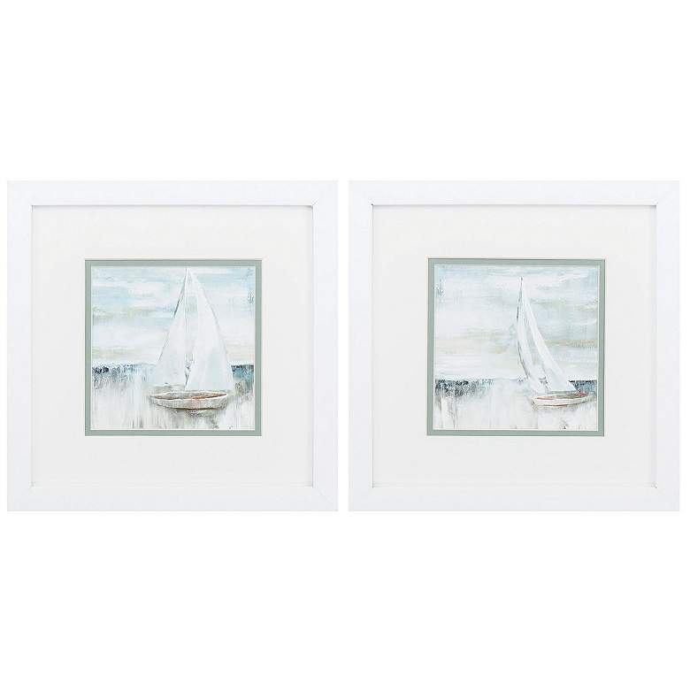 Image 1 Soft Sail 11"W x 11"H Framed Art Set of 2
