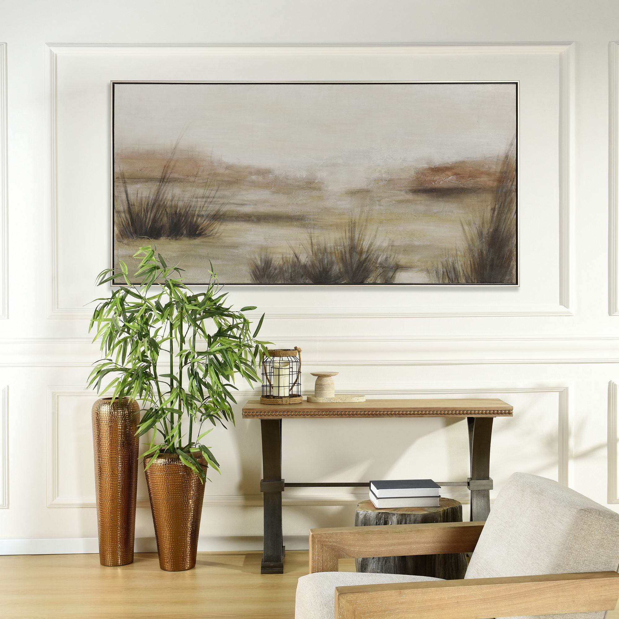 Image 6 Soft Scenery 60"W x 30"H Hand Painted Framed Canvas Wall Art more views