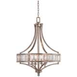 Soft Silver 4-Light 24&quot; Wide Crystal Chandelier