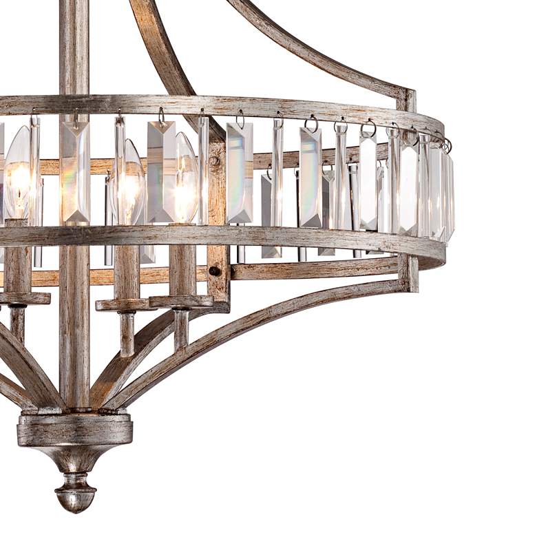 Soft Silver 4-Light 24&quot; Wide Crystal Chandelier more views