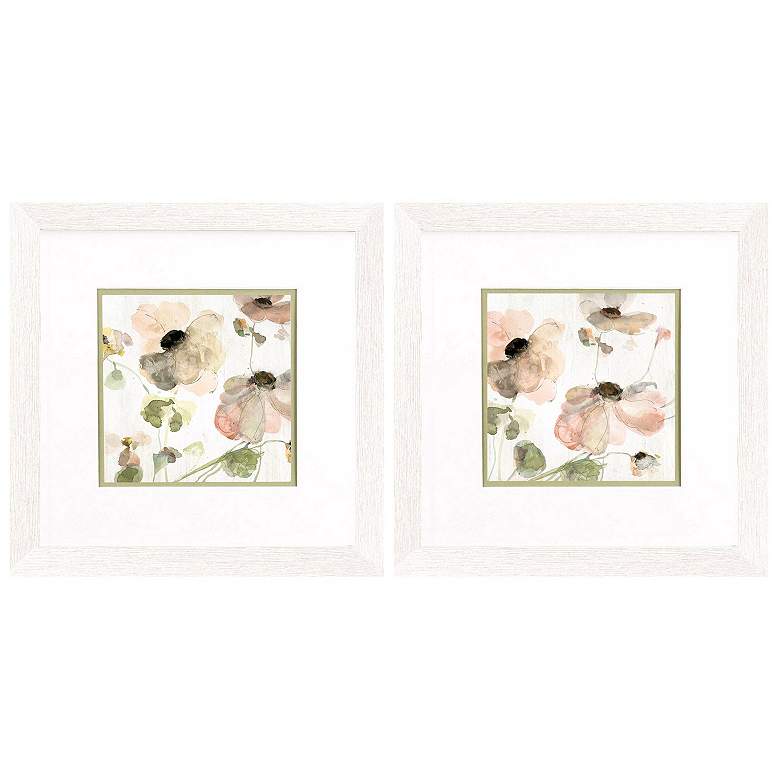 Image 1 Soft Spring Pop 11"W x 11"H Framed Art Set of 2