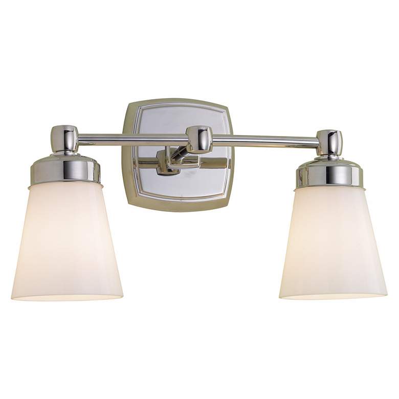 Image 1 Soft Square 15 3/4 inch Wide Chrome Double Light Fixture