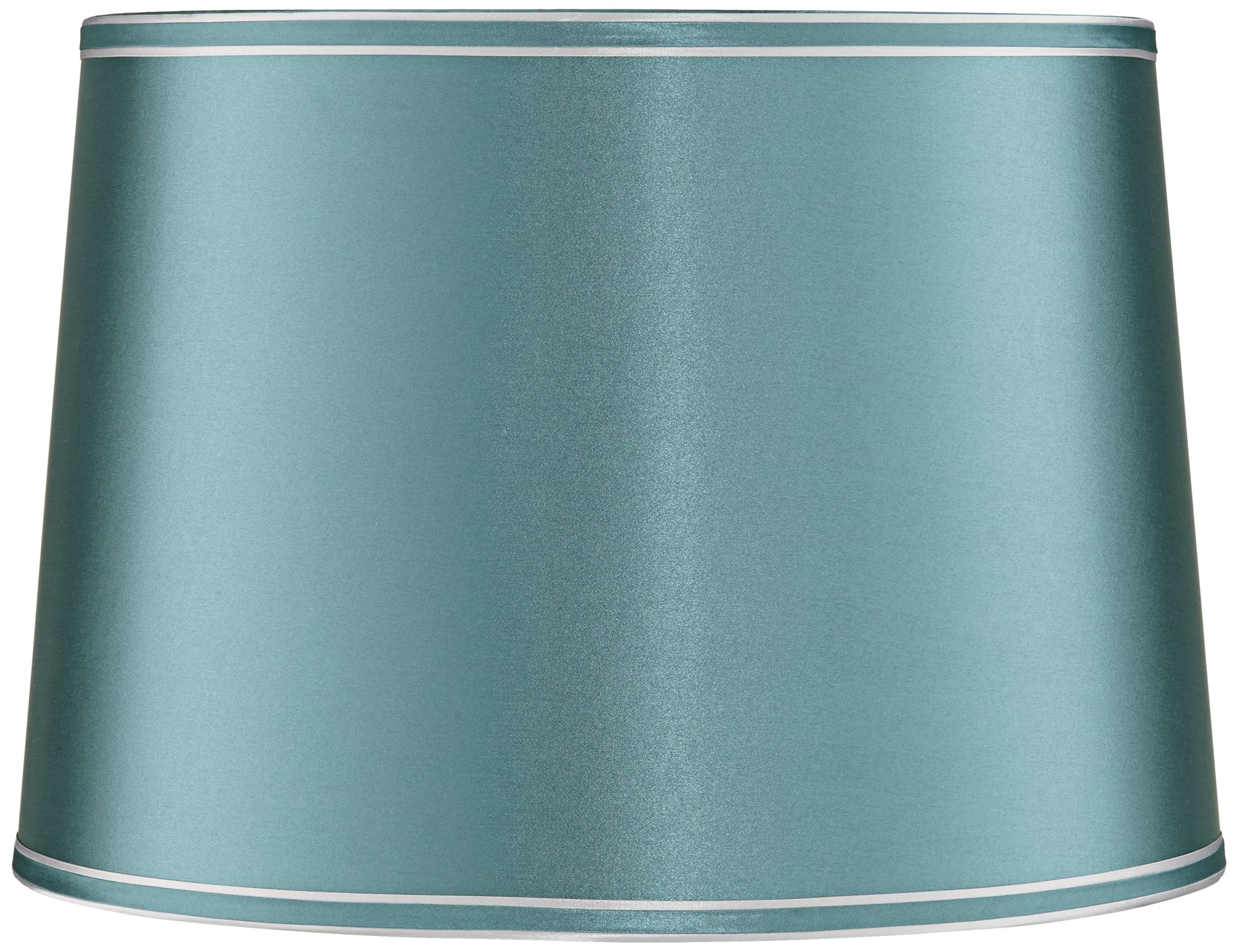 white and teal lamp shade