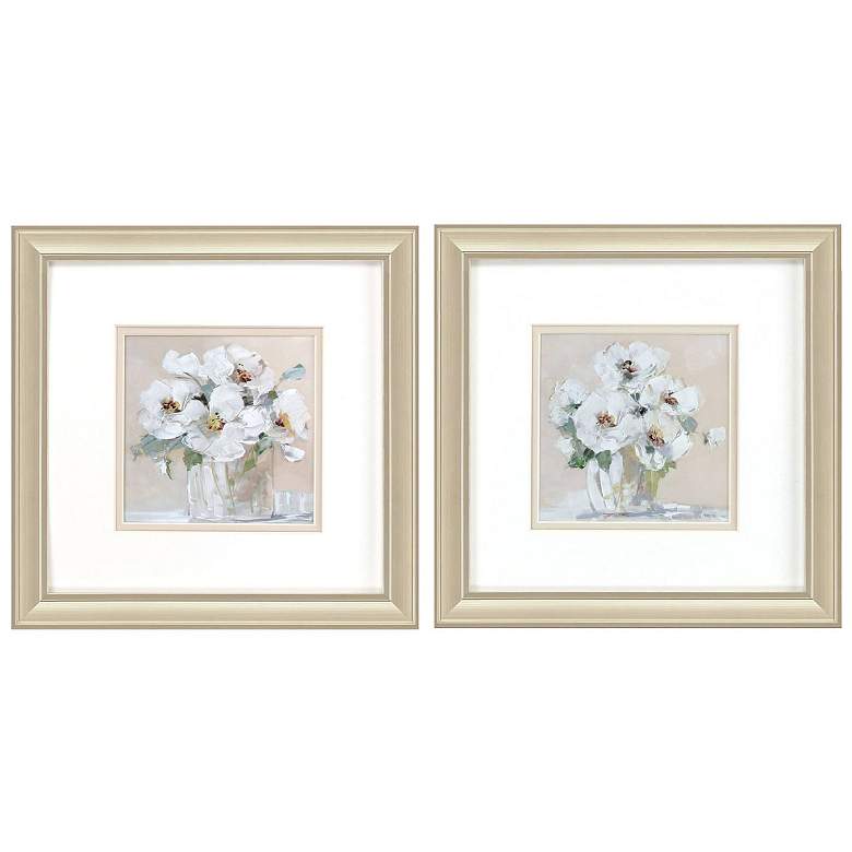 Image 1 Soft Whites 12"W x 12"H Framed Art Set of 2
