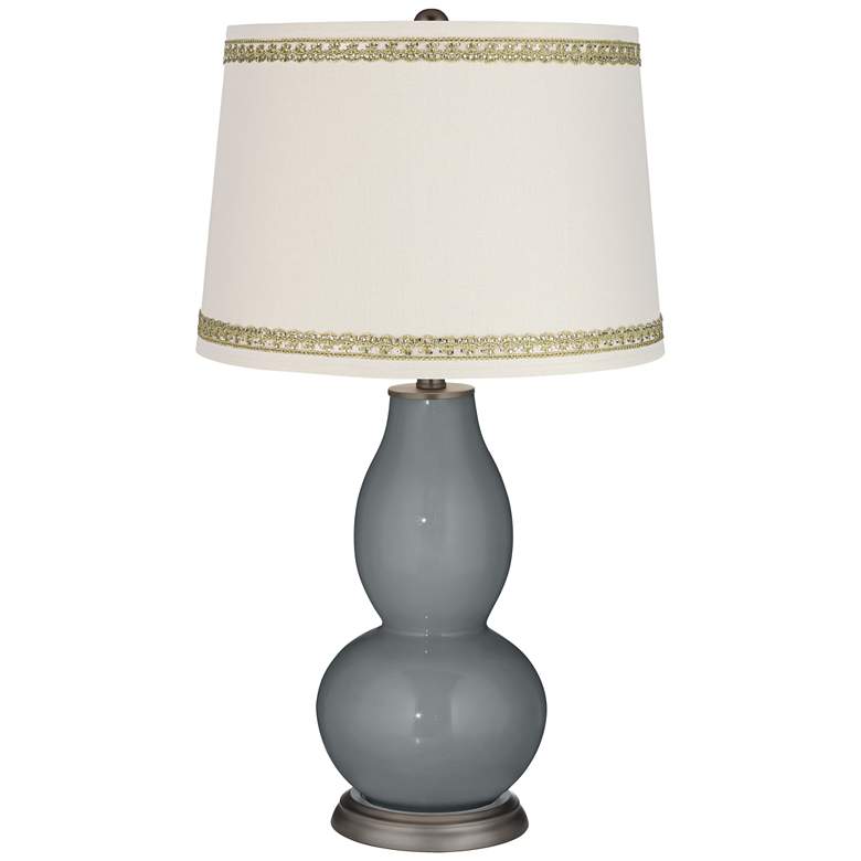 Image 1 Software Double Gourd Table Lamp with Rhinestone Lace Trim