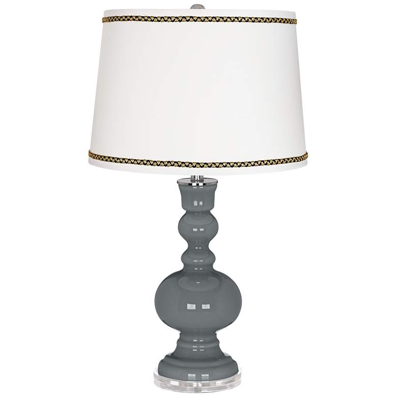 Image 1 Software Gray Apothecary Table Lamp with Ric-Rac Trim