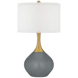 Image1 of Software Gray Nickki Brass Modern Table Lamp