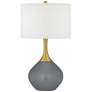 Software Gray Nickki Brass Modern Table Lamp