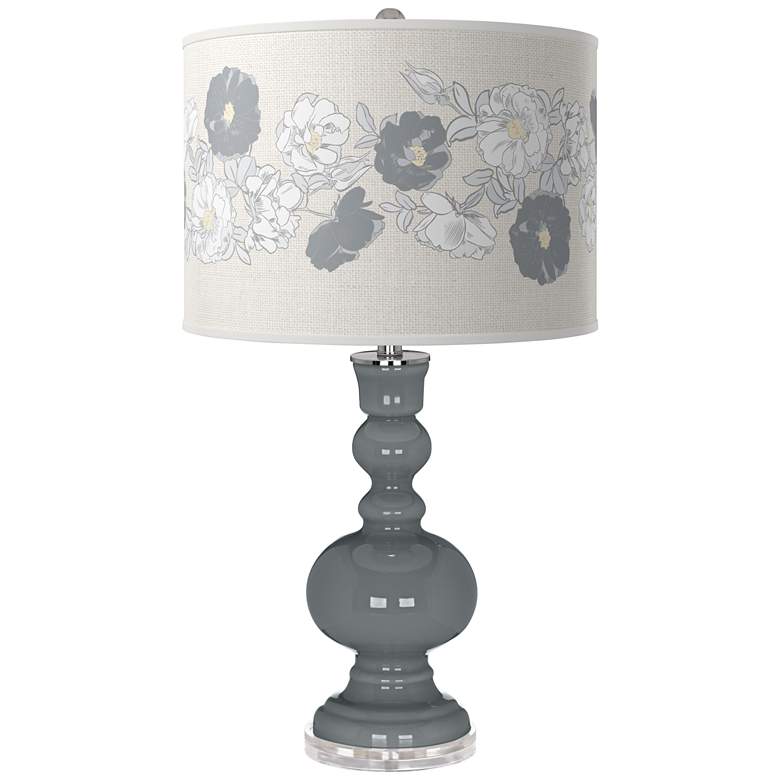 Image 1 Software Gray Rose Bouquet Apothecary Table Lamp