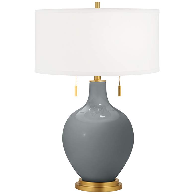 Image 1 Software Gray Toby Brass Accents Table Lamp