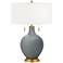 Software Gray Toby Brass Accents Table Lamp