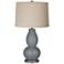 Software Linen Drum Shade Double Gourd Table Lamp