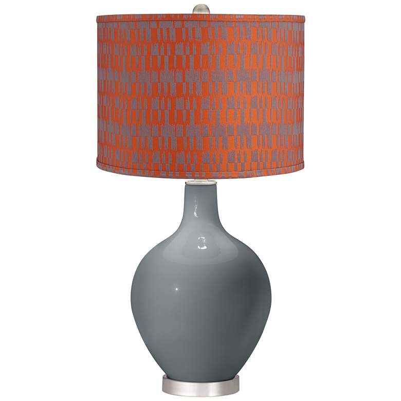 Image 1 Software Orange and Taupe Shade Ovo Table Lamp