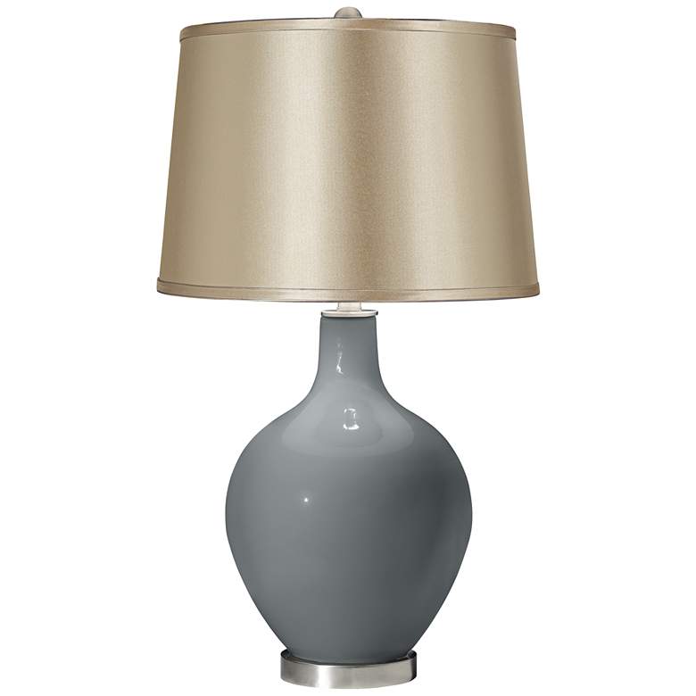 Image 1 Software Satin Champagne Shade Ovo Table Lamp
