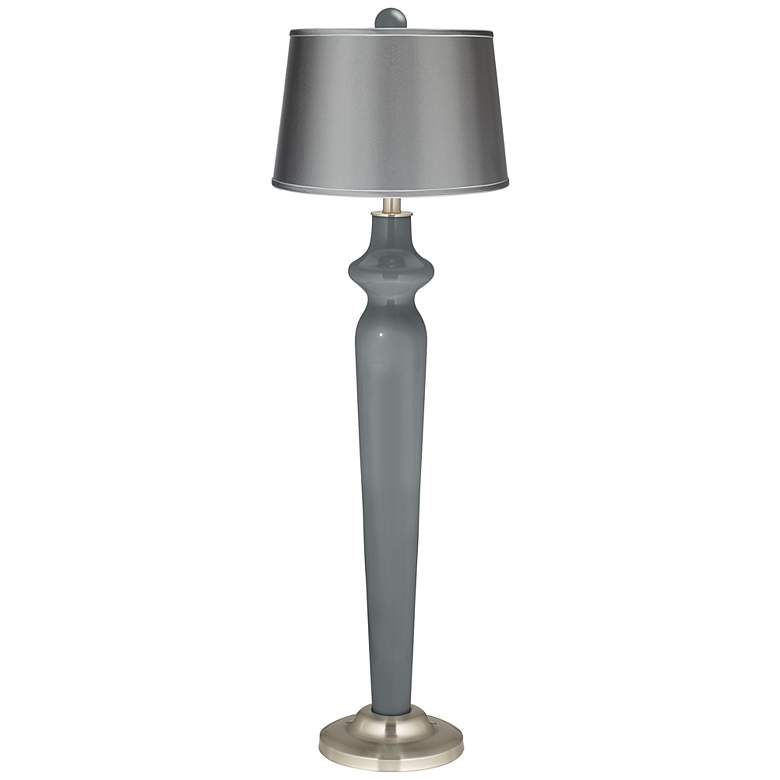 Image 1 Software Satin Gray Lido Floor Lamp with Color Finial