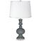 Software - Satin Silver White Shade Apothecary Table Lamp