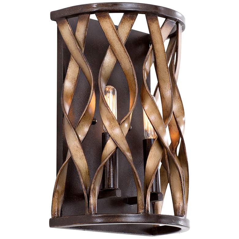 Image 2 Soho 12"H Milk Chocolate Braided Iron Twist Wall Sconce