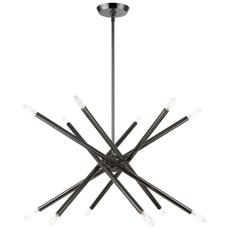 Image 2 Soho 12 Light Black Chrome Chandelier