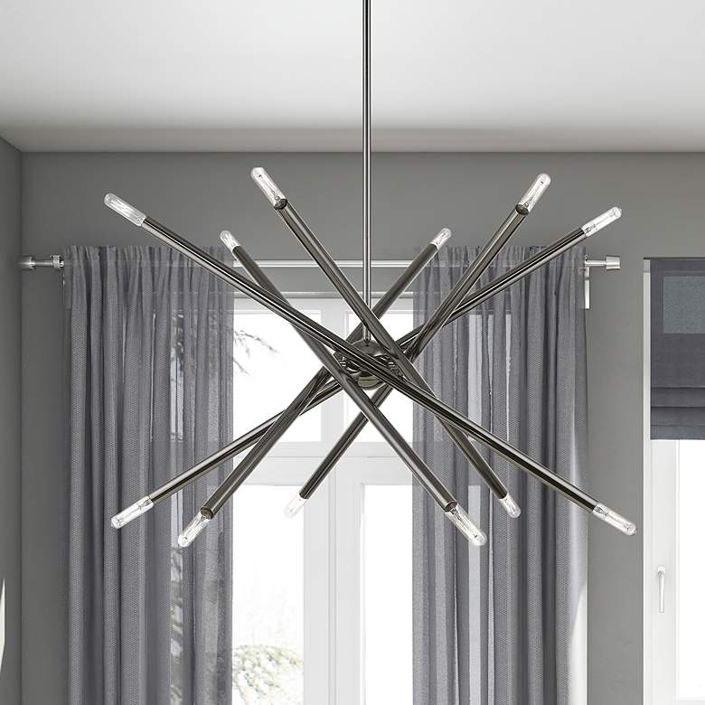 Image 1 Soho 12 Light Black Chrome Chandelier